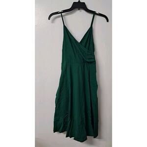 Womens' V Neck Spaghetti Strap Summer Casual Swing Sundress with‎ Pocket Size S